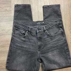 Lauren Ralph Lauren Slim Straight Jeans Womens 8 Black Wash Denim Classic Preppy